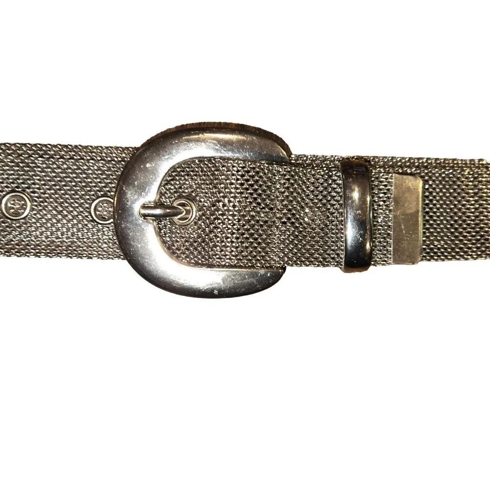 Vintage Stainless Metal Mesh Womens Belt Small Metal Chainlink Retro 27-33
